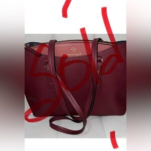 Burgundy Red Leather Bags and Purses  Business Work Casual Shoulder Bags